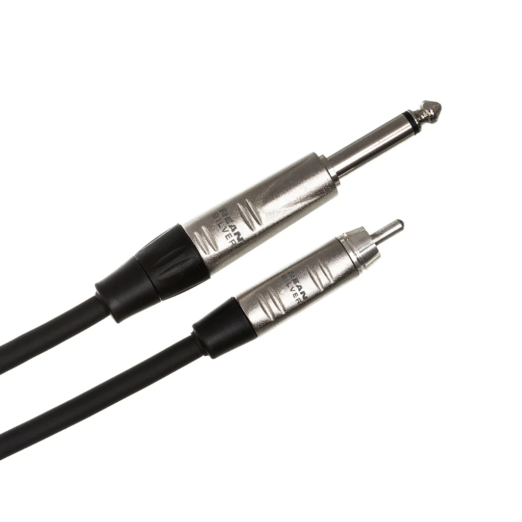 Hosa Technology REAN 1/4 in TS to RCA Pro Unbalanced Interconnect Cable 20ft - Image 2