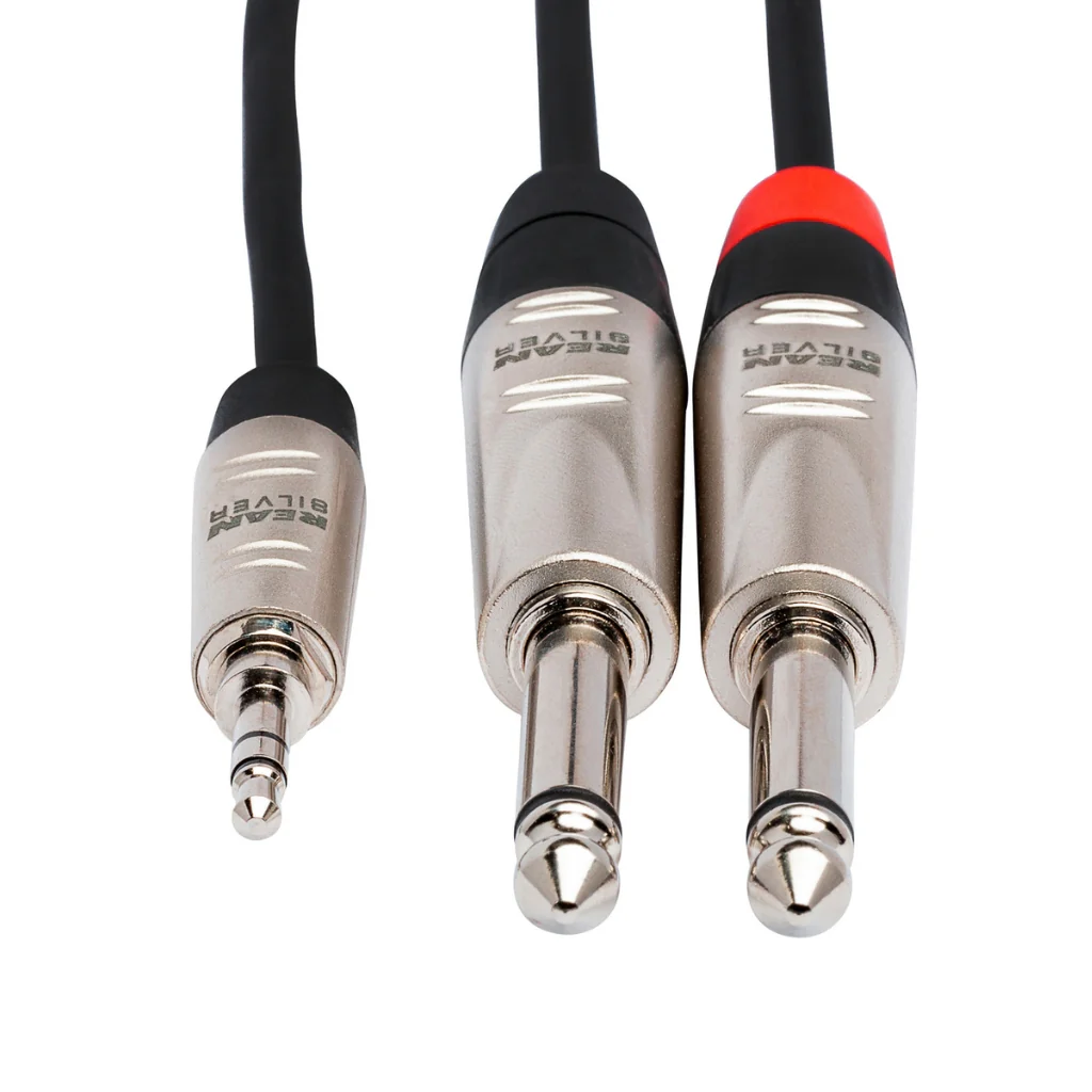Hosa Technology REAN 3.5 mm TRS to Dual 1/4 in TS Pro Stereo Breakout Cable 6ft - Image 2