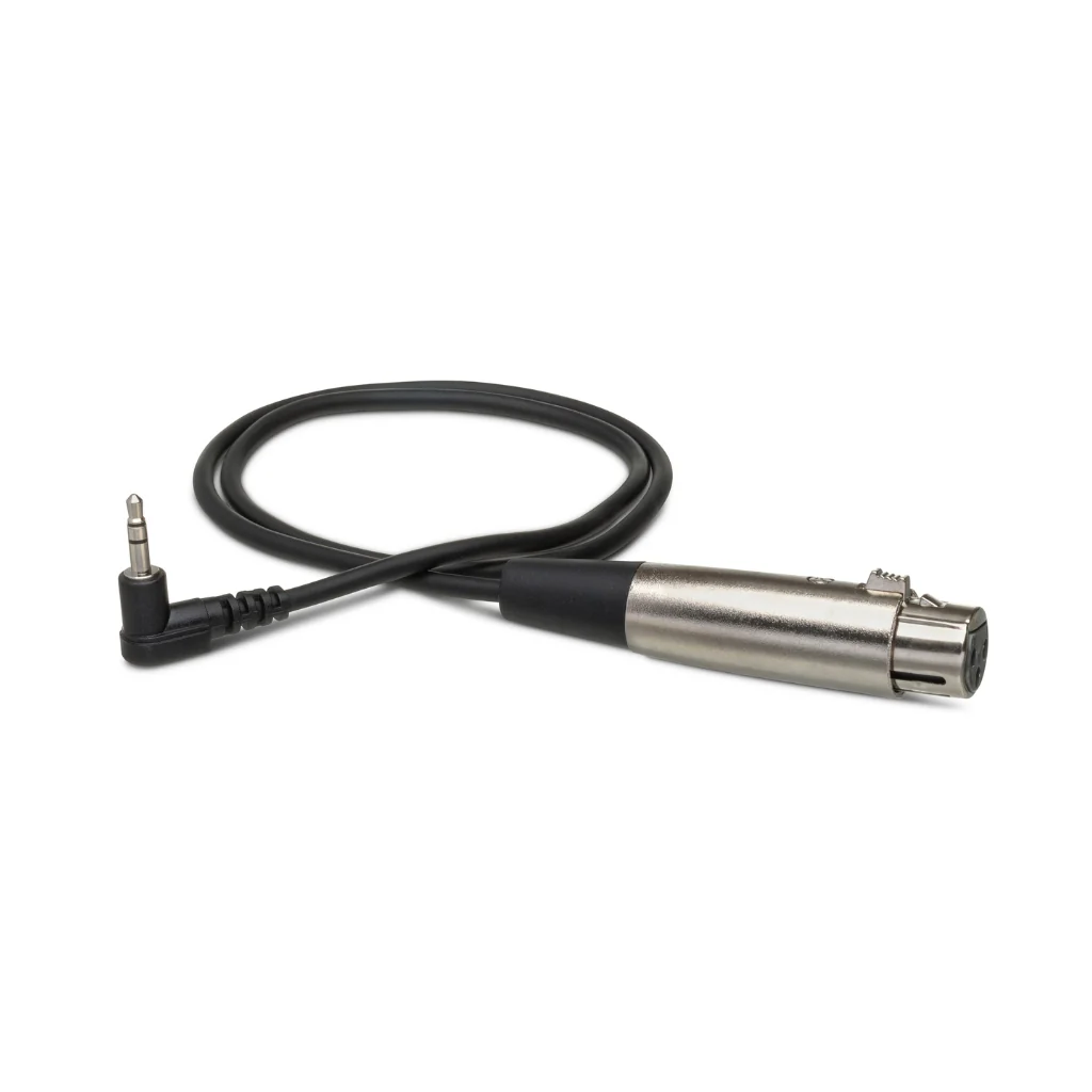 Hosa Technology XLR3F to Right-angle 3.5 mm TRS Camcorder Microphone Cable 1ft