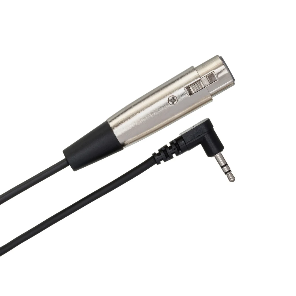 Hosa Technology XLR3F to Right-angle 3.5 mm TRS Camcorder Microphone Cable 1ft - Image 2