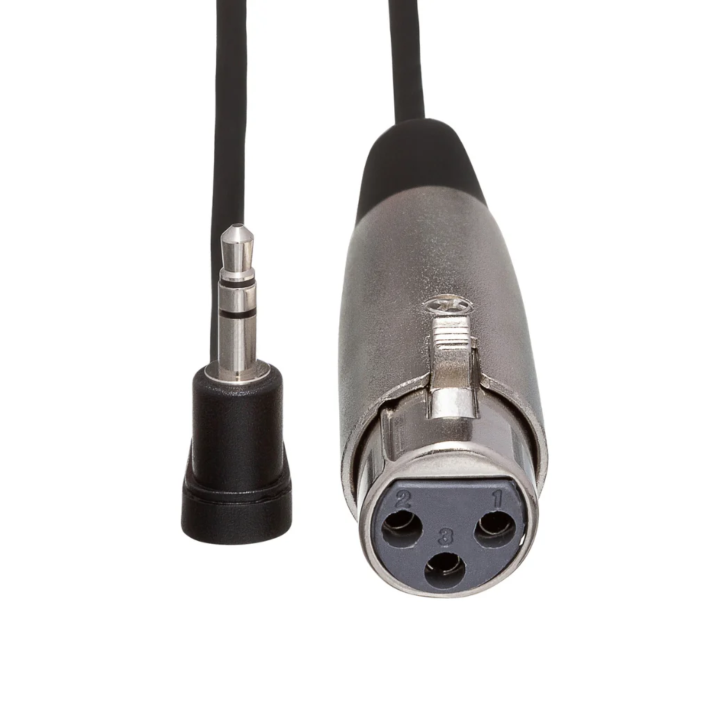 Hosa Technology XLR3F to Right-angle 3.5 mm TRS Camcorder Microphone Cable 1ft - Image 3