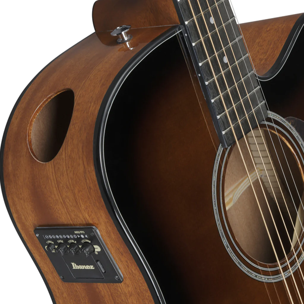 Ibanez AAD51CE Dreadnought Cutaway Acoustic Guitar w/Pickup - Dark Violin Sunburst High Gloss - Image 7