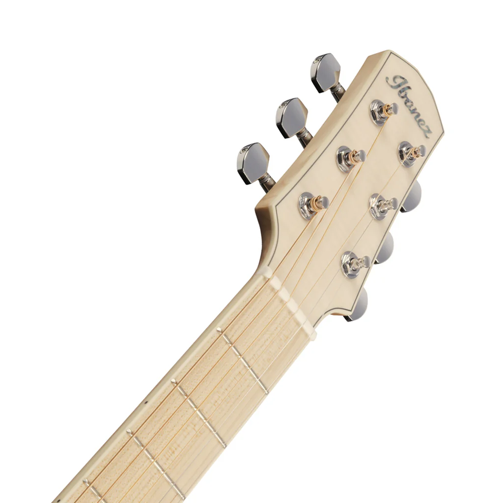 Ibanez AAM370M2E Auditorium Acoustic/Electric Guitar - Transparent Antique White Peach Fuzz Open Pore - Image 4