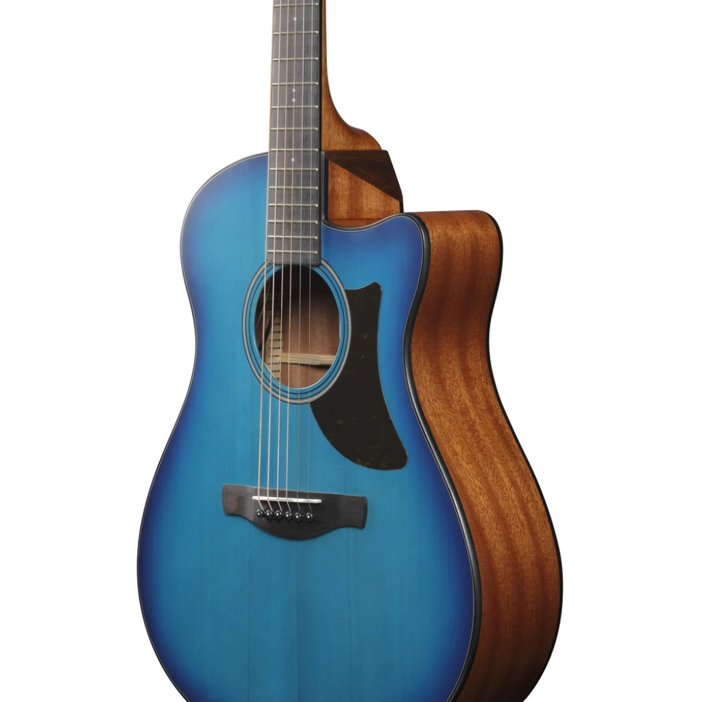 Ibanez AAM50CE Open Pore Top, Natural Open Pore Back and Sides Acoustic Guitar - Sapphire Blue Burst - Image 12
