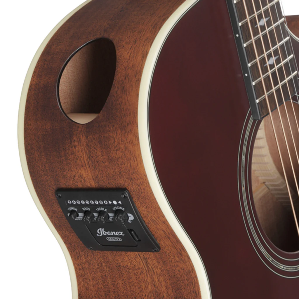 Ibanez AE100BUF Electro Acoustic Guitar Burgundy Flat - Image 6