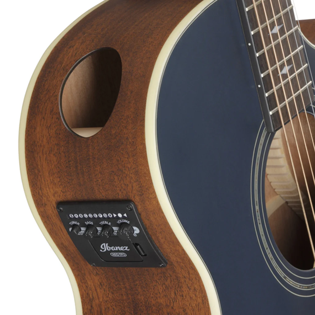 Ibanez AE100DBF Electro Acoustic Guitar Dark Tide Blue Flat - Image 6
