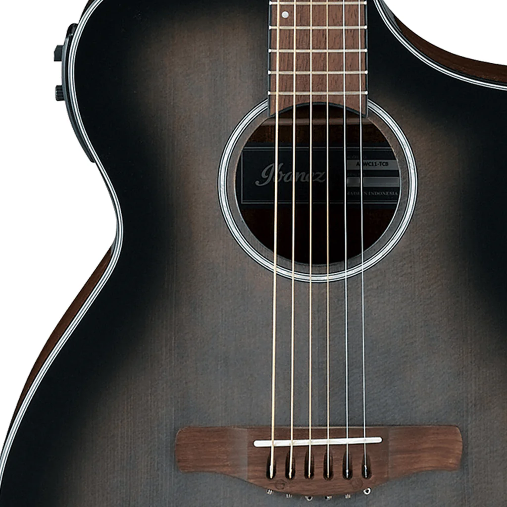 IBANEZ - AEWC11 Acoustic Guitar - Translucent Charcoal Burst - Image 5