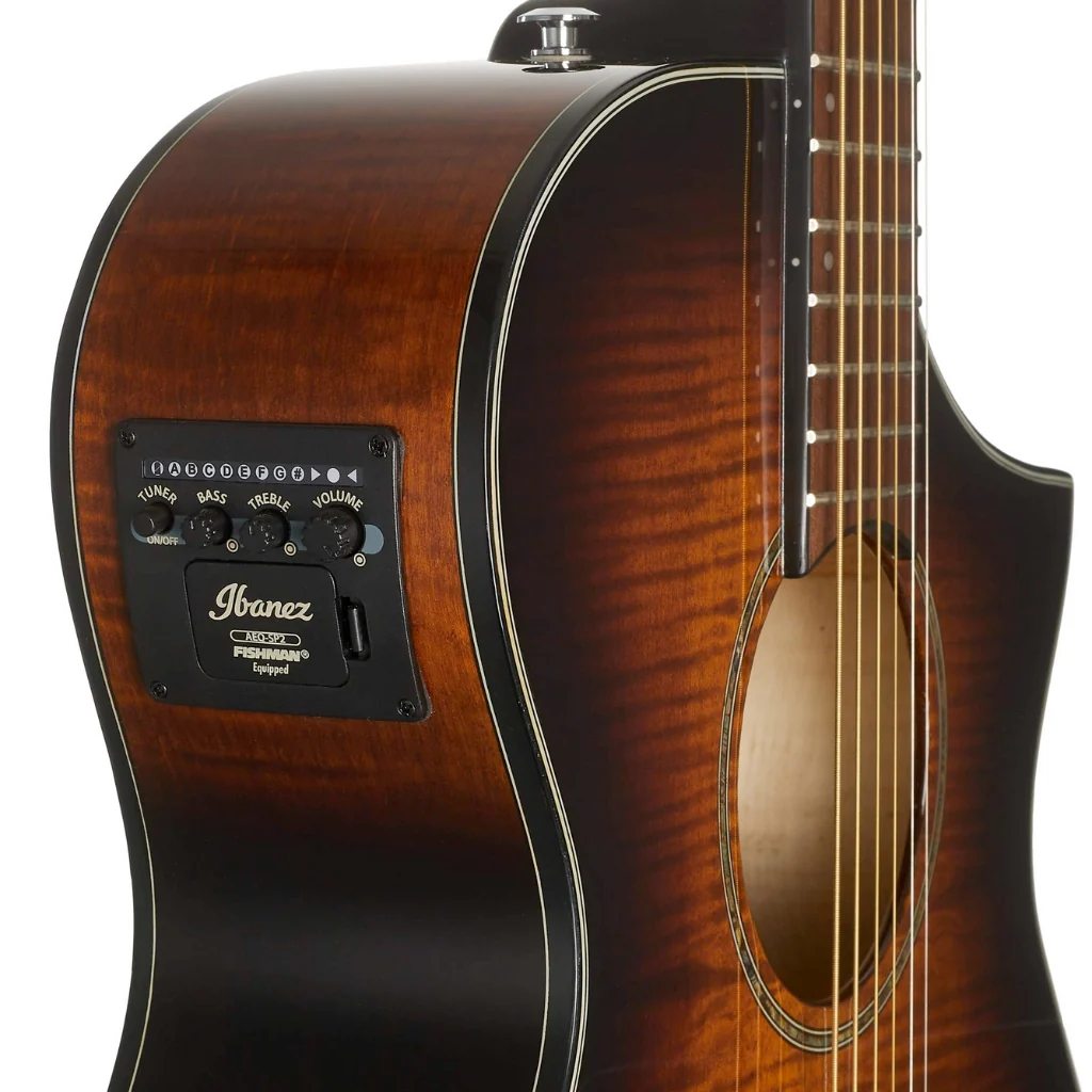 Ibanez AEWC400 High Gloss Acoustic-Electric Guitar - Amber Sunburst - Image 6