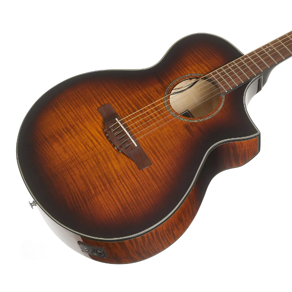 Ibanez AEWC400 High Gloss Acoustic-Electric Guitar - Amber Sunburst - Image 8