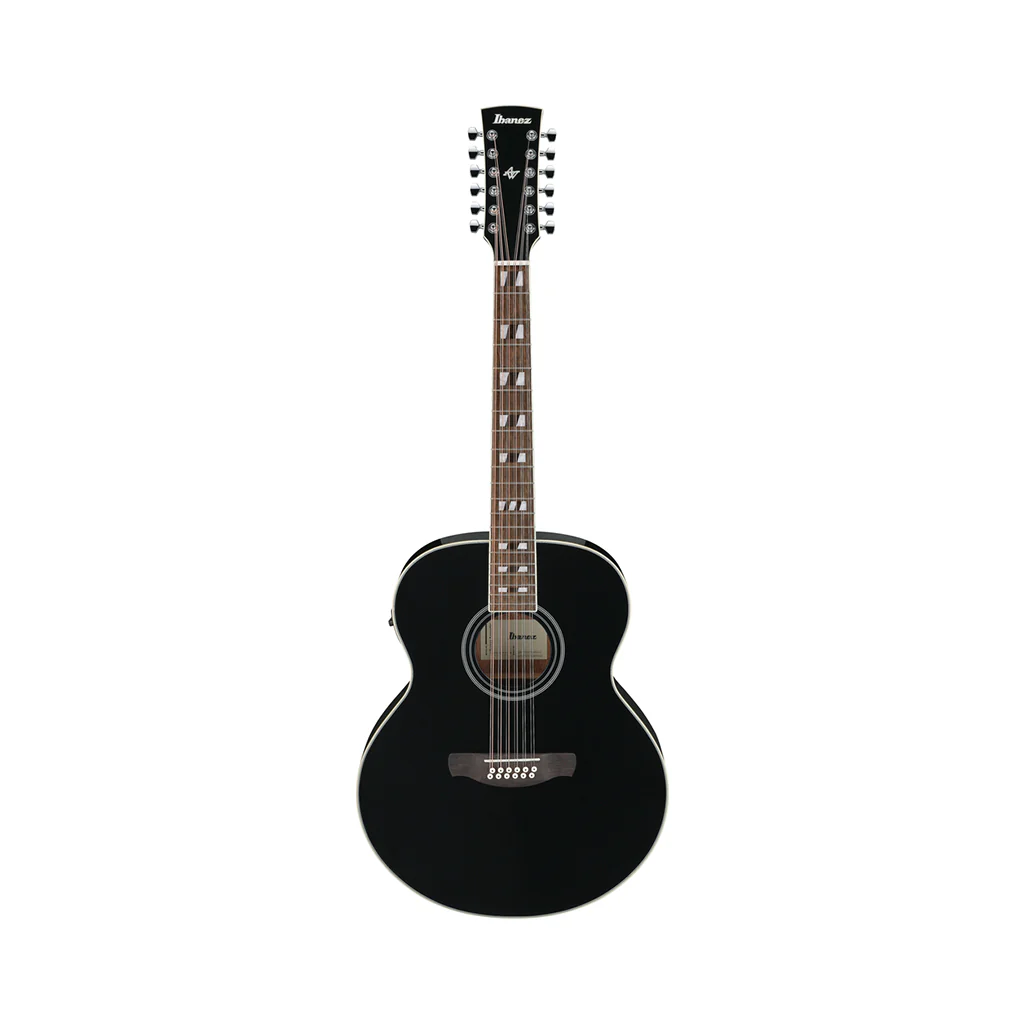 Ibanez AJ7012M1E 12-String Acoustic Guitar w/Pickup - Black High Gloss - Image 3