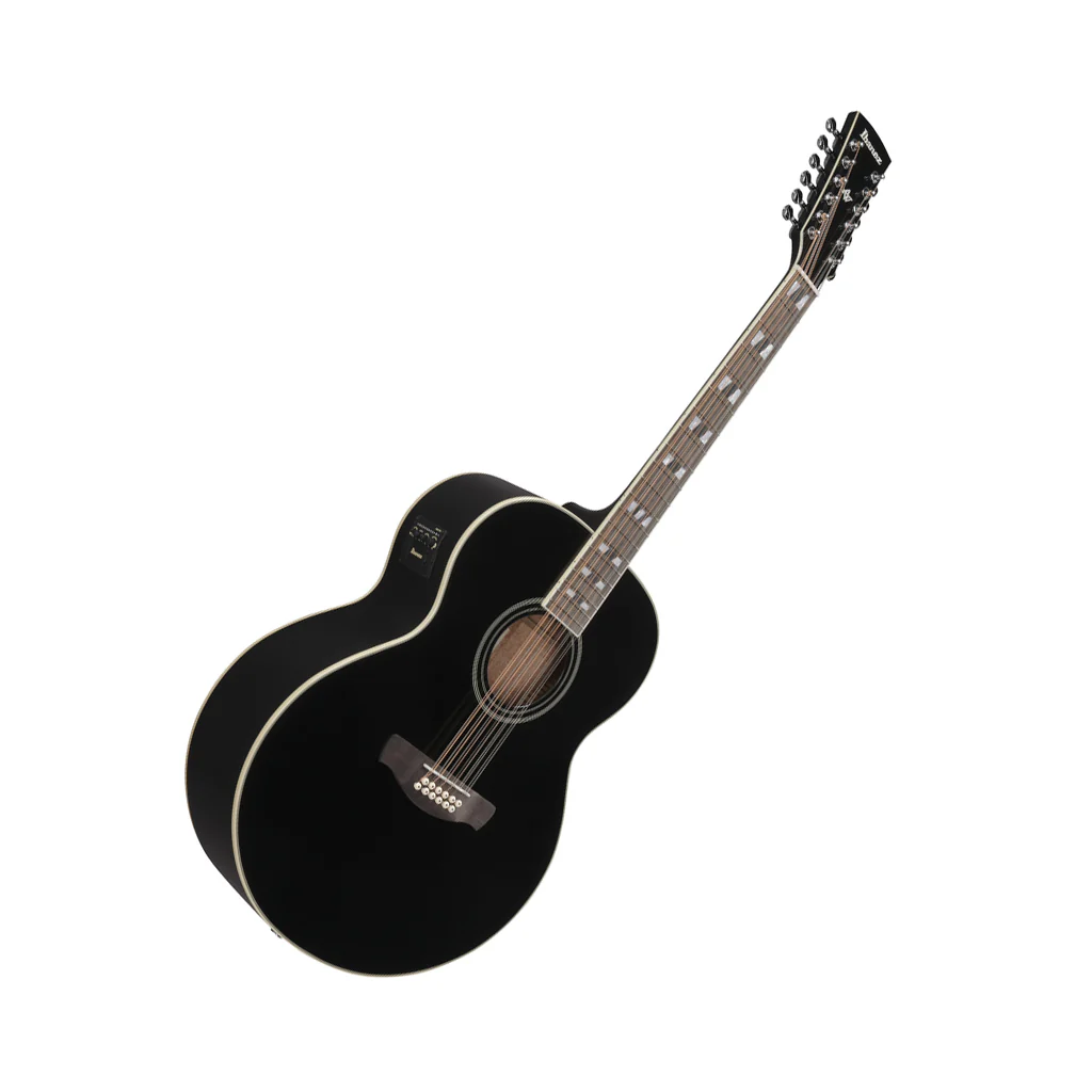 Ibanez AJ7012M1E 12-String Acoustic Guitar w/Pickup - Black High Gloss - Image 9