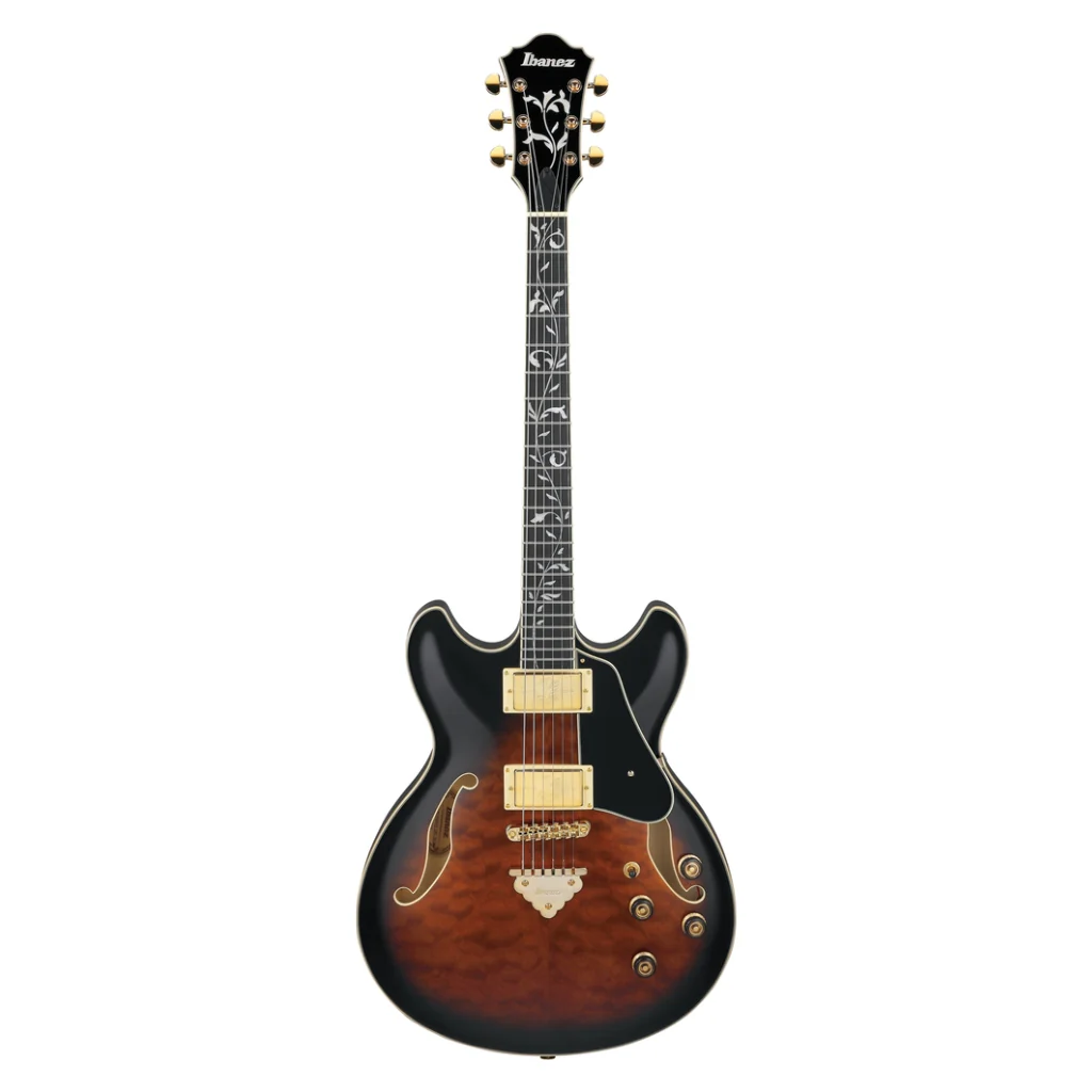 Ibanez AS93QMSP Quilted Maple Top Electric Guitar - Dark Brown Sunburst - Image 3