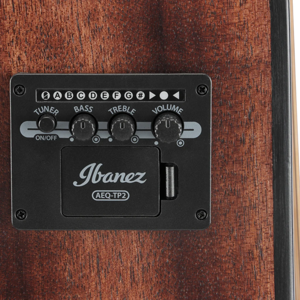 Ibanez AW247CEWKH Electro Acoustic Guitar Weathered Black Open Pore Top, Open Pore Natural Back and Sides - Image 6