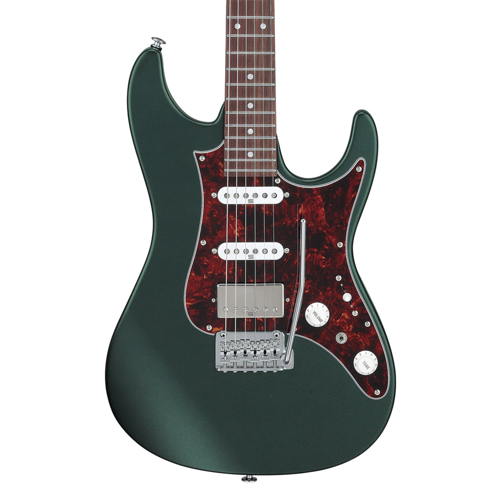 Ibanez AZ2204N Electric Guitar with Rosewood Fretboard and Case - Ivy Green Metallic Flat