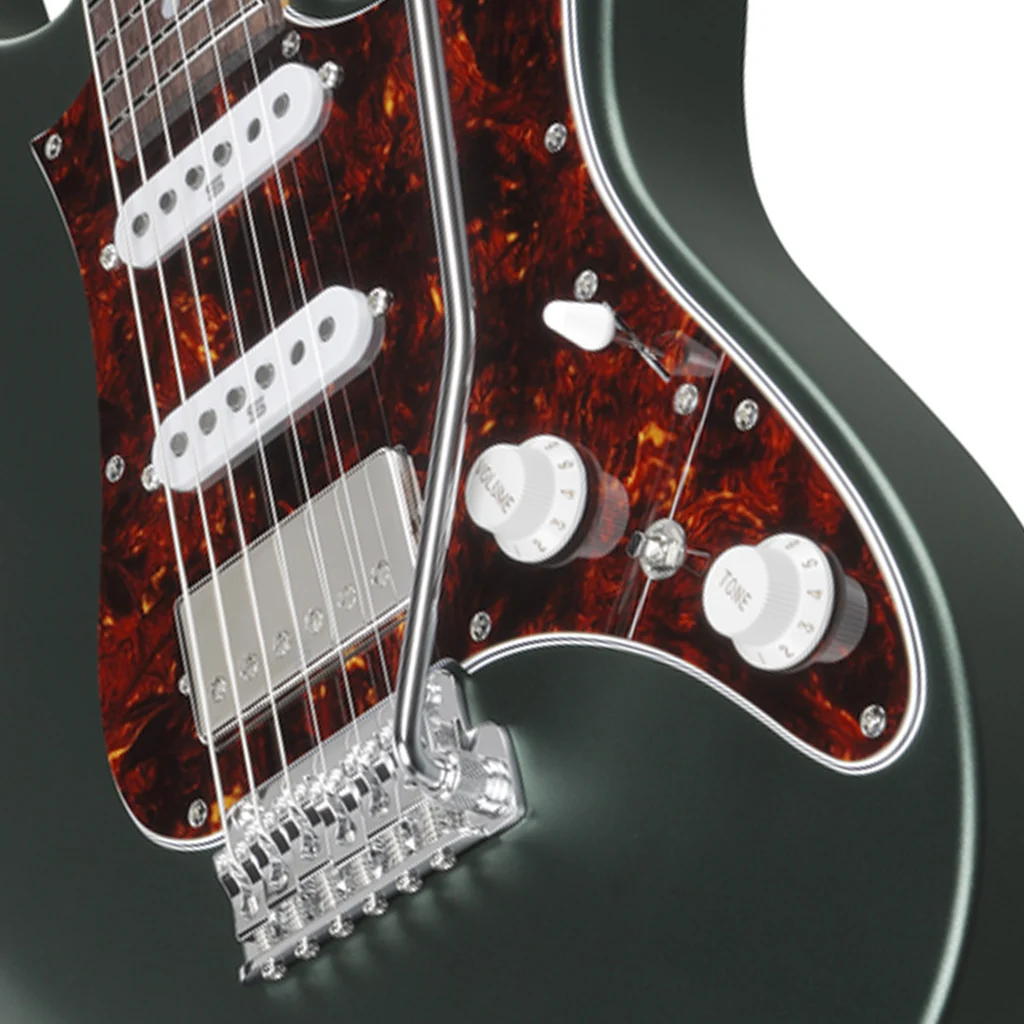 Ibanez AZ2204N Electric Guitar with Rosewood Fretboard and Case - Ivy Green Metallic Flat - Image 6