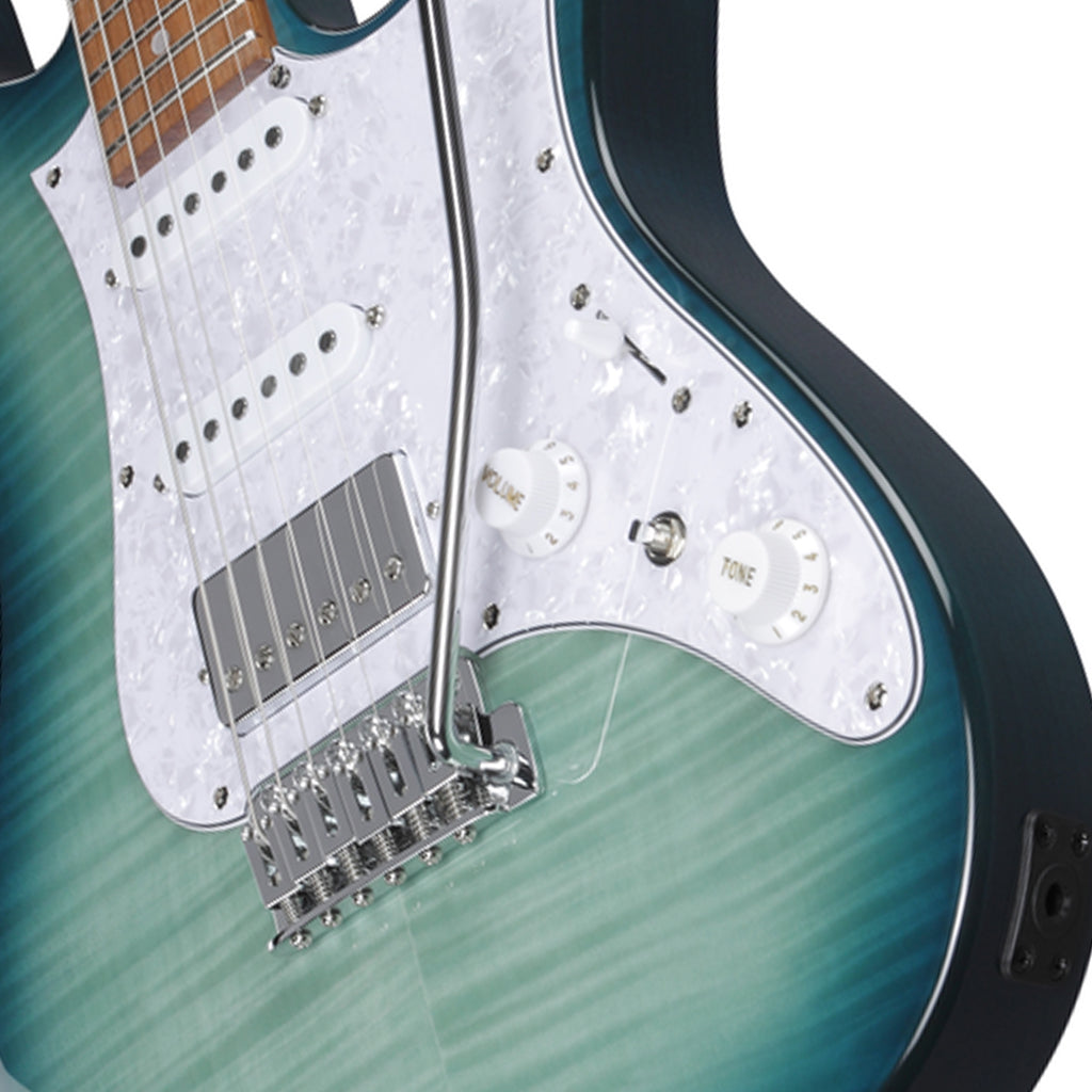 Ibanez AZ22S1F Flamed Maple Top with Jatoba Fretboard - Transparent Turquoise Burst - Image 7