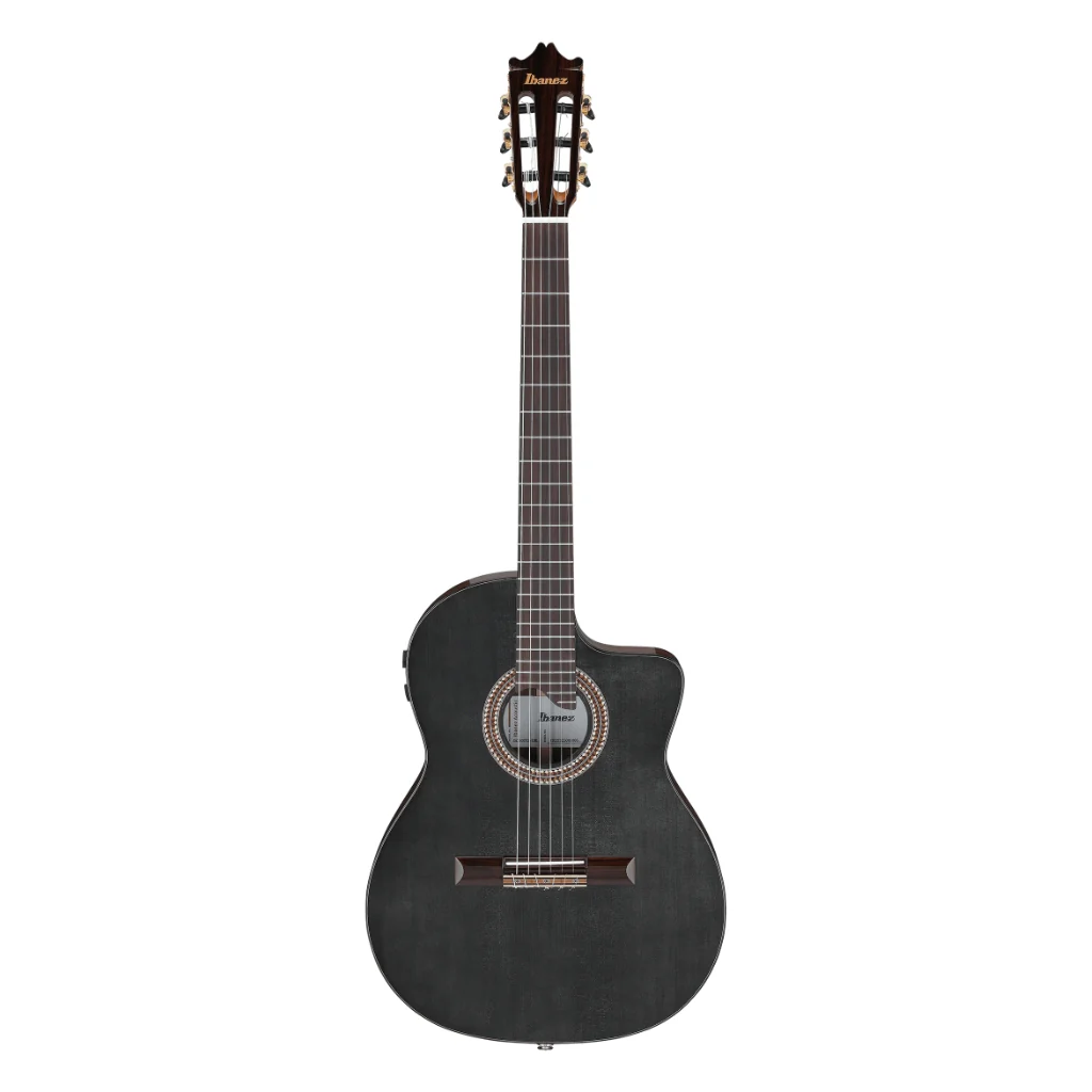 Ibanez GA360TCE Nylon String Classical Body Acoustic Guitar - Transparent Black High Gloss - Image 3