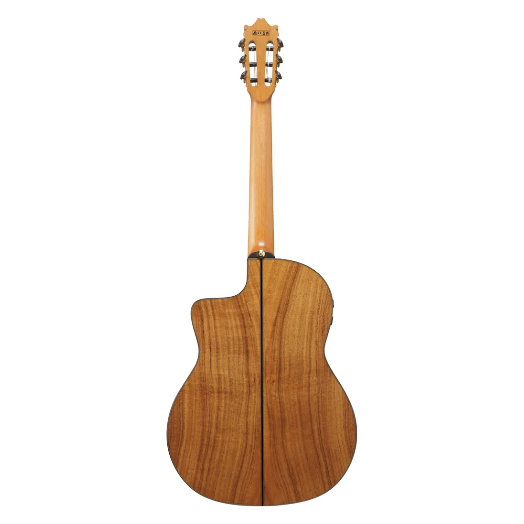 Ibanez GA360TCE Nylon String Classical Body Acoustic Guitar - Transparent Black High Gloss - Image 4