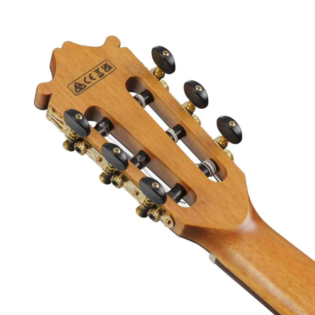 Ibanez GA360TCE Nylon String Classical Body Acoustic Guitar - Transparent Black High Gloss - Image 6