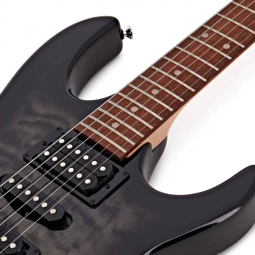 Ibanez Gio GRX70QA Electric Guitar - Transparent Black Sunburst - Image 7