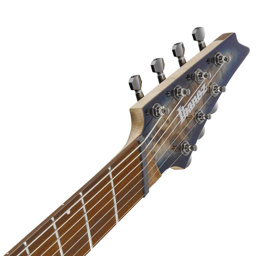 Ibanez RGMS7PB 7-String Electric Guitar with Poplar Burl Top and Jatoba Fretboard - Cosmic Blue Star Burst - Image 5