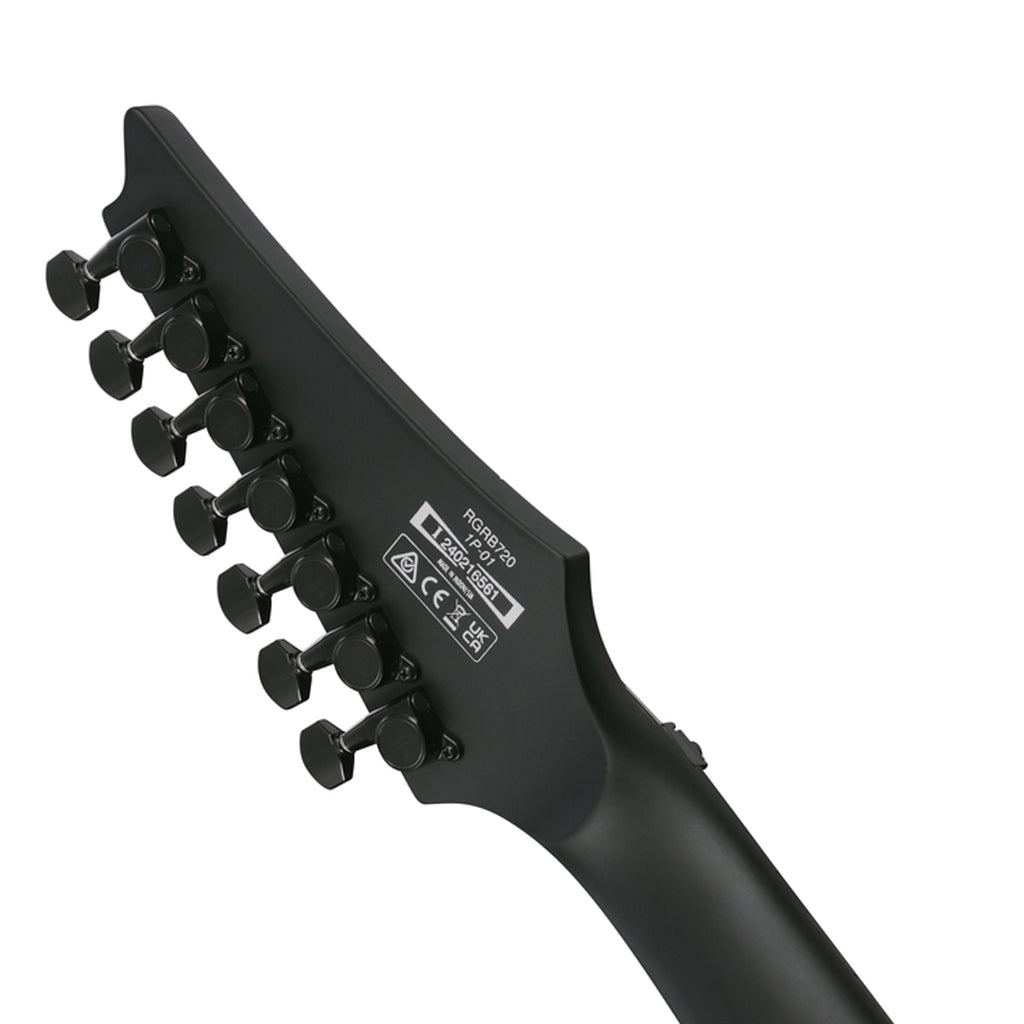 Ibanez RGRB720 7-String Electric Guitar with Ebony Fretboard - Black Flat - Image 6