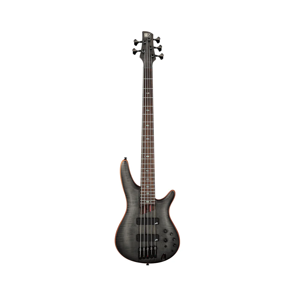Ibanez SR1455DW Premium 5-String Bass - Transparent Gray Flat - Image 3