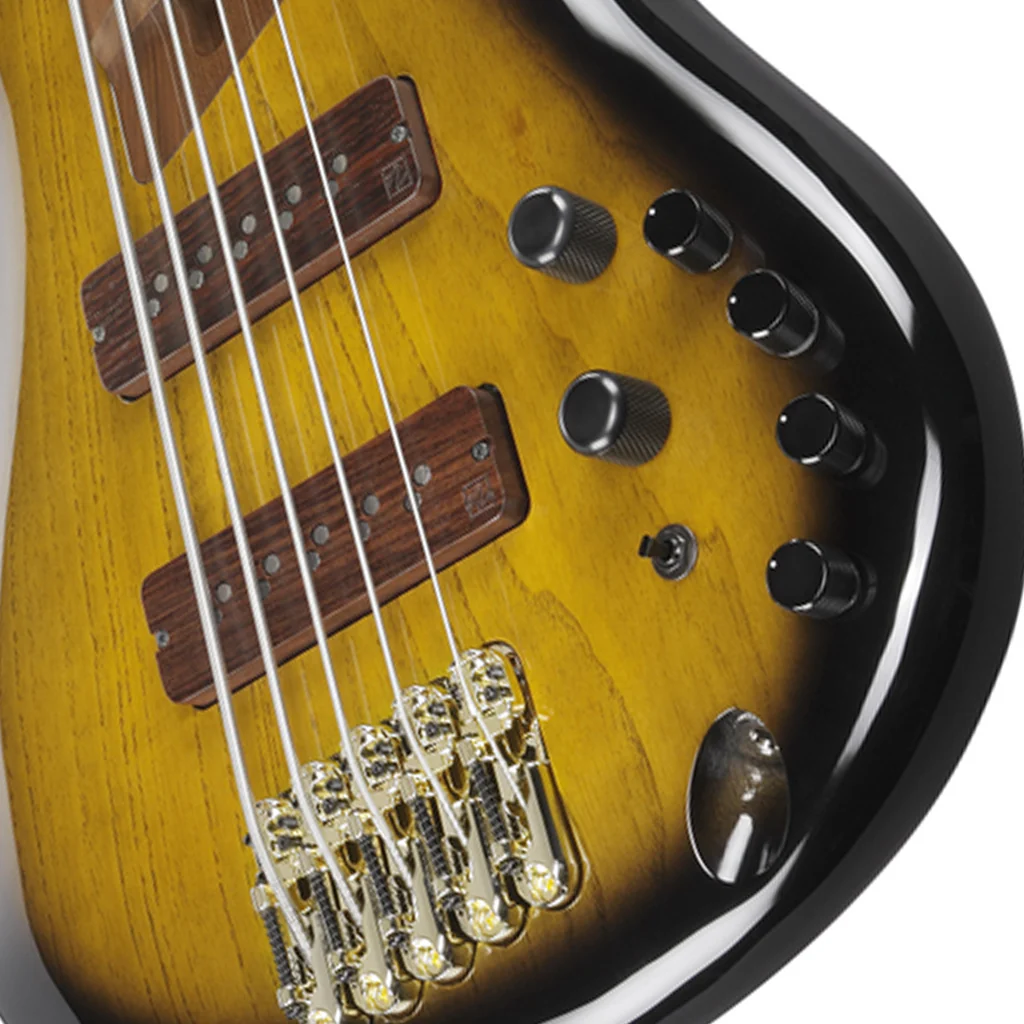 Ibanez SR4505 5-String Bass Ash Body with Roasted Maple Fretboard and Case - Desert Sunset Burst - Image 7
