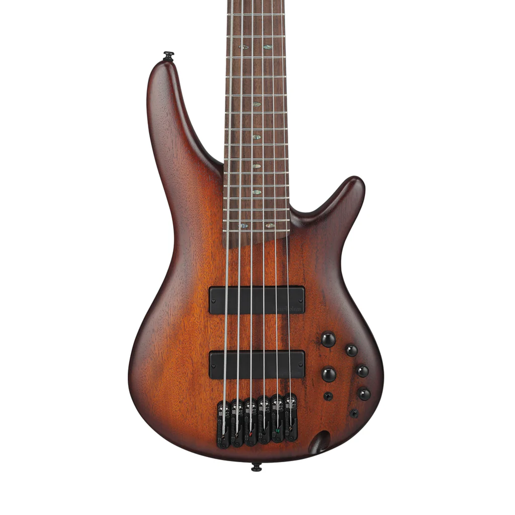 Ibanez SR506A 6-String Electric Bass Bartolini Pickups - Mahogany Brown Burst Low Gloss