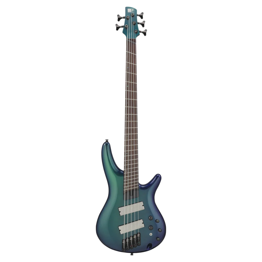 Ibanez SRMS725BCM 5 String Electric Bass Guitar Blue Chameleon - Image 3