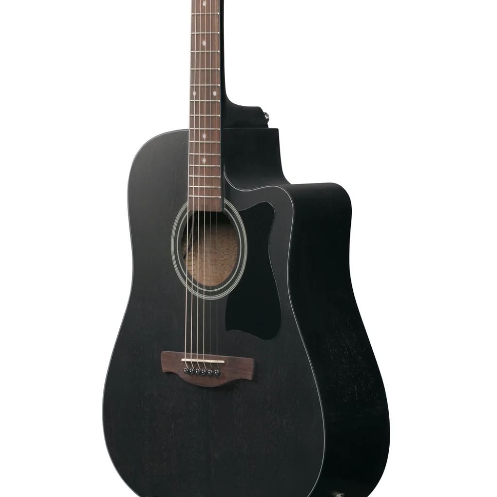 Ibanez V44CE Acoustic Guitar - Weathered Black Open Pore - Image 11