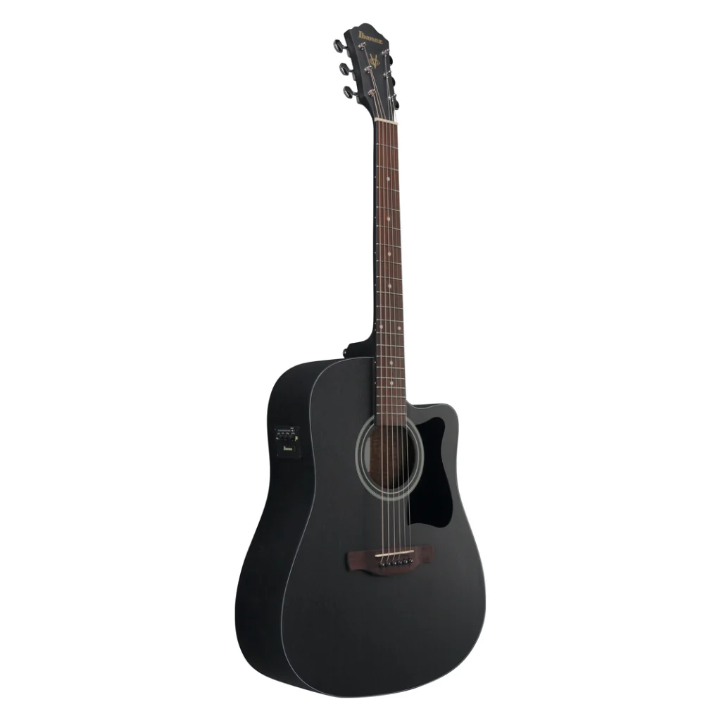 Ibanez V44CE Acoustic Guitar - Weathered Black Open Pore - Image 5