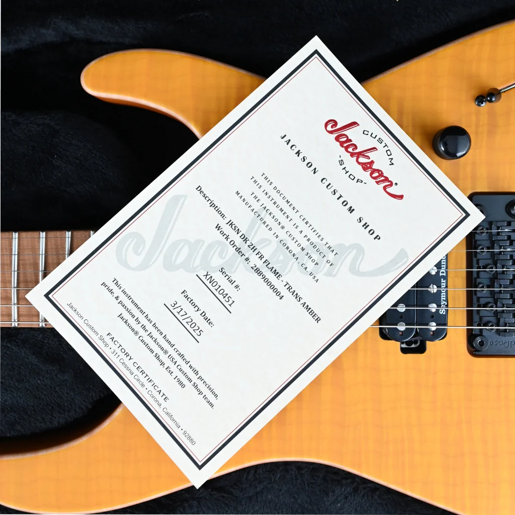 Jackson Custom Shop DK 2H FR Flame Maple Top Electric Guitar - Trans Amber - Image 10