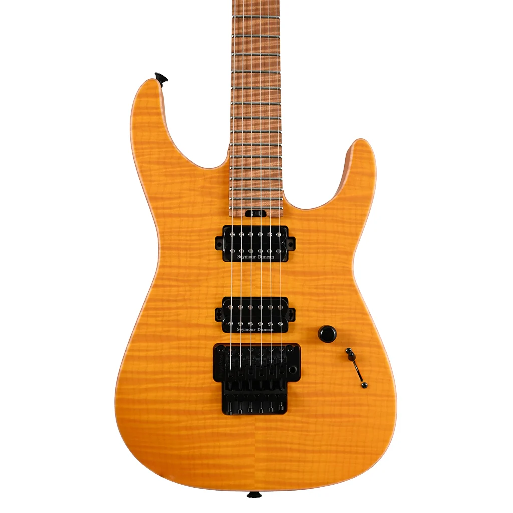 Jackson Custom Shop DK 2H FR Flame Maple Top Electric Guitar - Trans Amber - Image 2