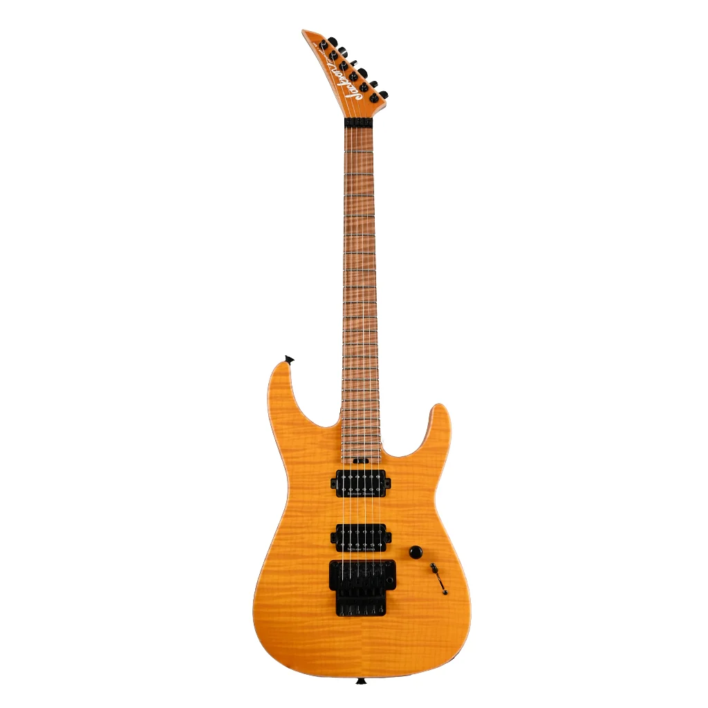 Jackson Custom Shop DK 2H FR Flame Maple Top Electric Guitar - Trans Amber - Image 4