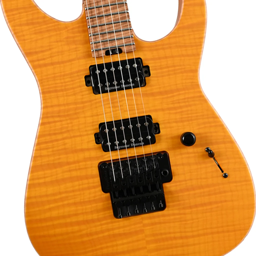 Jackson Custom Shop DK 2H FR Flame Maple Top Electric Guitar - Trans Amber - Image 8