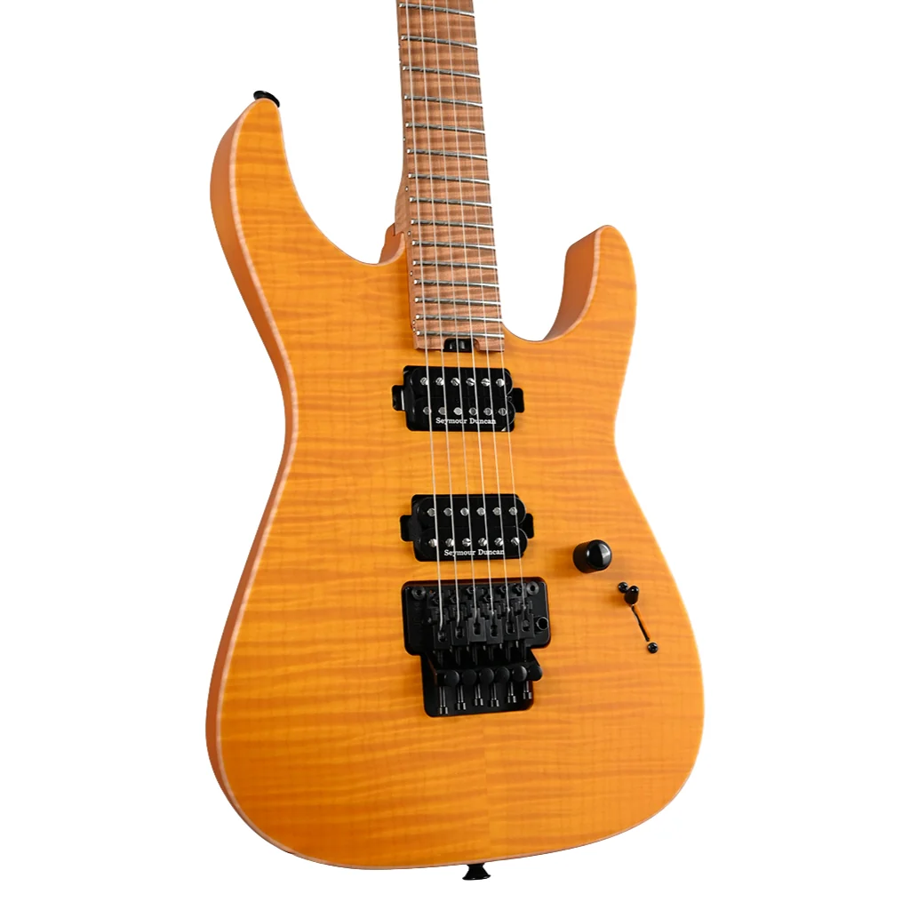 Jackson Custom Shop DK 2H FR Flame Maple Top Electric Guitar - Trans Amber - Image 9