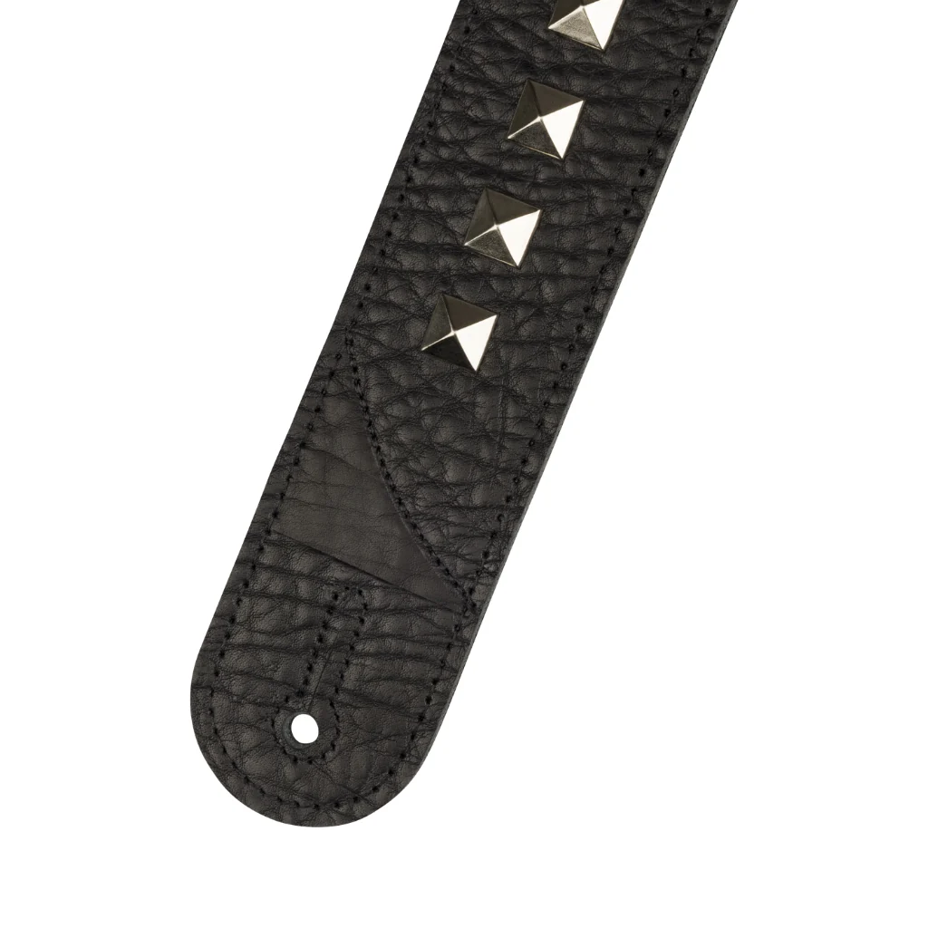 Jackson Metal Stud Leather Strap - Black, 2.5" - Image 2