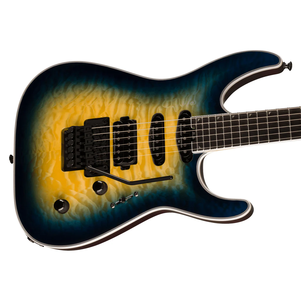 Jackson Pro Plus Series Soloist™ SLA3Q, Ebony Fingerboard, Amber Blue Burst - Image 6