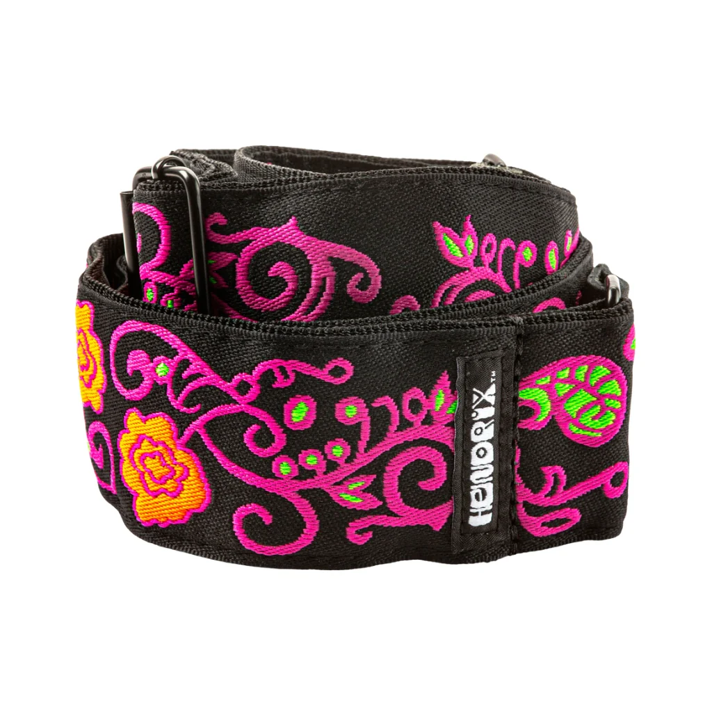 Jim Dunlop JH22 Blacklight Collection Jacquard Guitar Strap - Monterey Pink