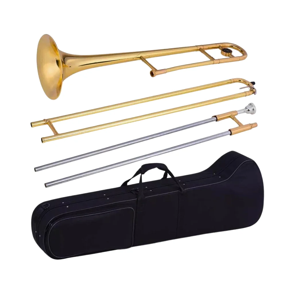 Knight SBSL700L Tenor Trombone - Gold Lacquer with Brass Slide - Image 2