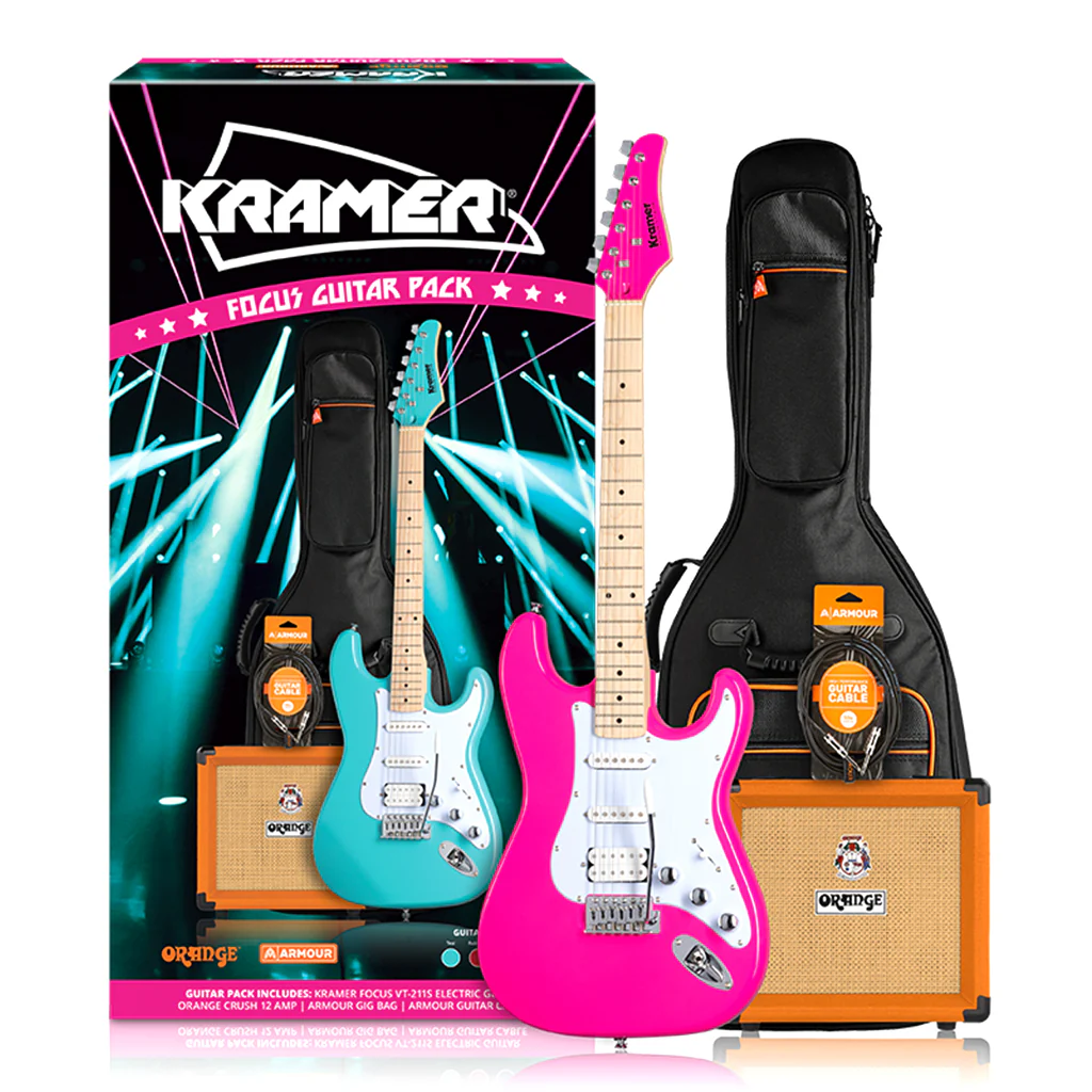 Kramer Focus VT211S Hot Pink with Orange Crush Bundle