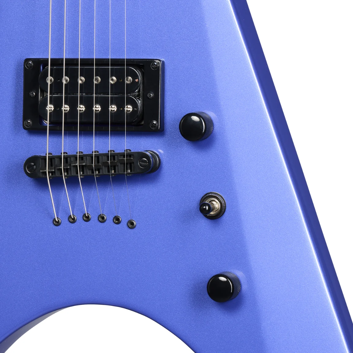 Kramer Nite-V String Through Electric Guitar - Royal Blue Metallic - Image 7