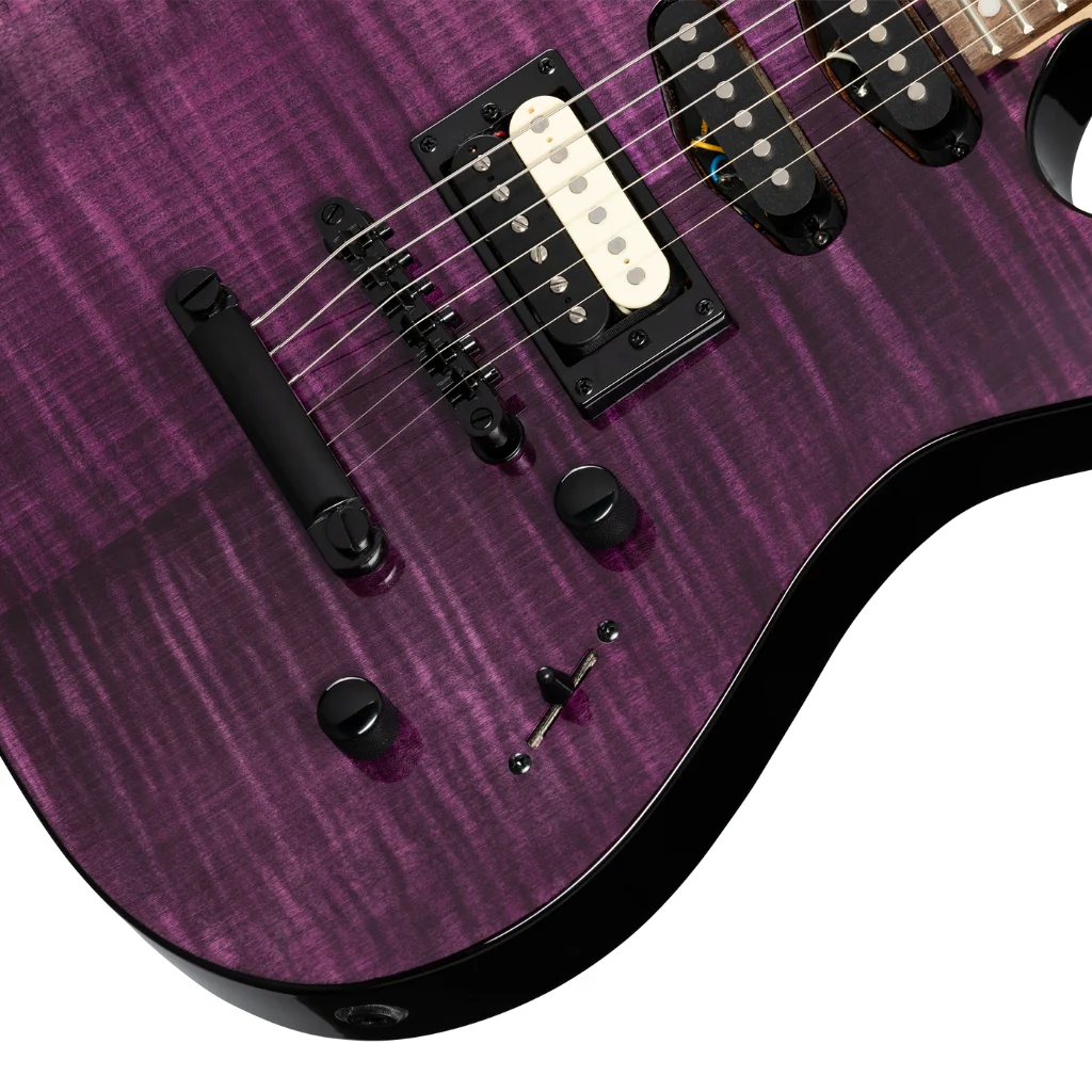 Kramer Striker Figured Stoptail Electric Guitar - Transparent Purple - Image 8