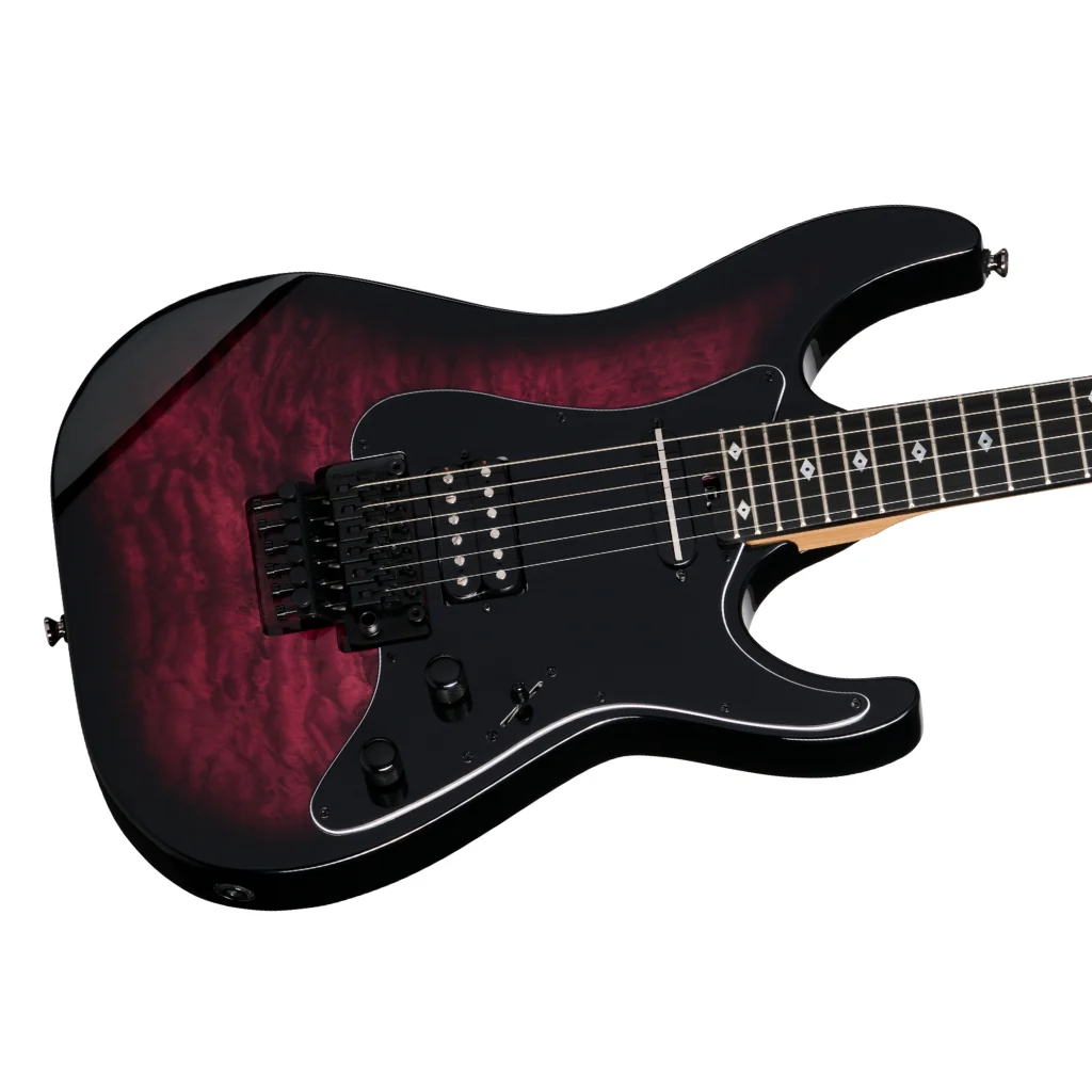Kramer Volante Quilt HSFR Electric Guitar - Magenta Burst - Image 9