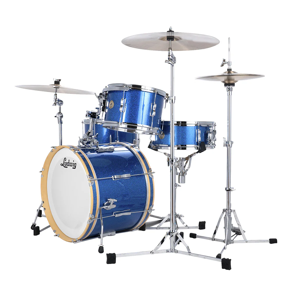 Ludwig Continental Club 20" Downbeat Plus 4-Piece Shell Pack - Blue Sparkle - Image 2