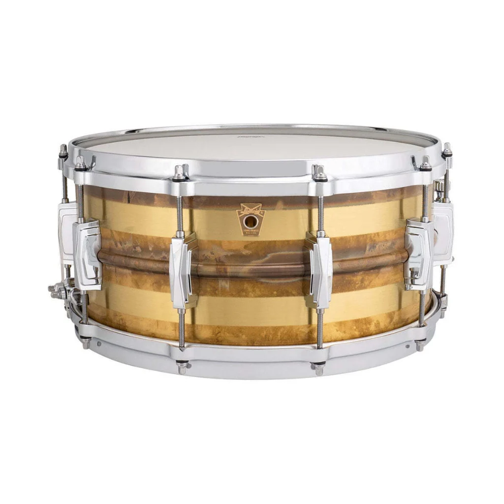 Ludwig LB464RS Supraphonic Raw Brass Striped 14X6.5 Snare Drum