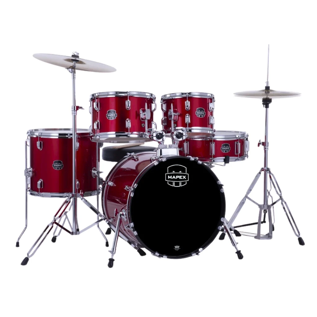 Mapex Comet 5-Piece Rock Complete Drum Kit with Cymbals and Hardware - Infra Red