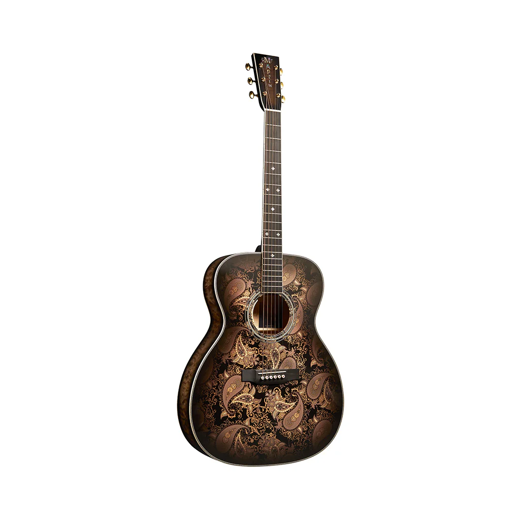 Martin Custom Shop M/0000 Acoustic-Electric Guitar - Paisley Ember Burst - Image 3