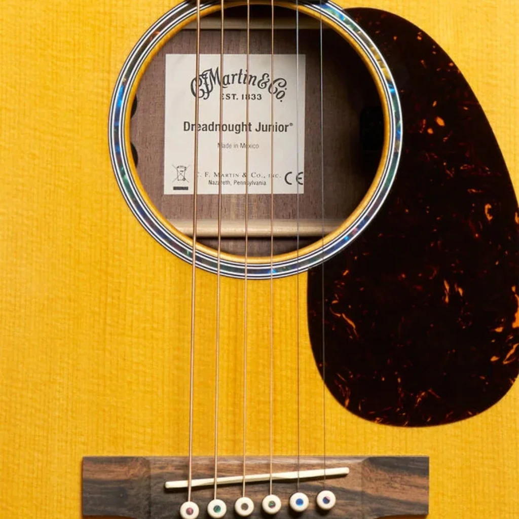 Martin Dreadnought Jr E Walnut Acoustic-Electric Guitar - Natural - Image 7